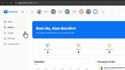 Cadastrar cliente SimPost